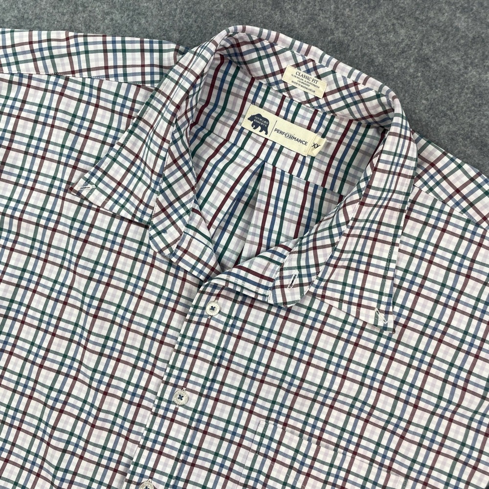 Onward Reserve Performance Mens Button Down Shirt XXL Plaid Long Sleeve